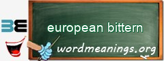 WordMeaning blackboard for european bittern